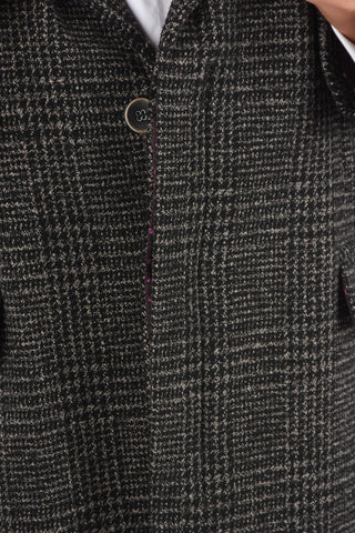 district check hidden closure chesterfield coat
