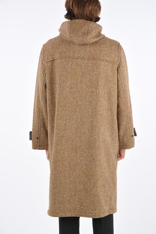cappotto MALO plain herringbone con Cappuccio