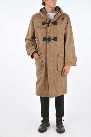 cappotto MALO plain herringbone con Cappuccio