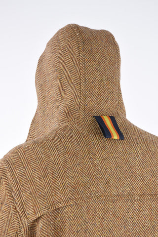 cappotto MALO plain herringbone con Cappuccio