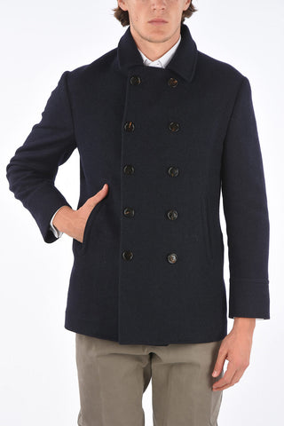 virgin wool double breasted coat