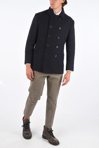 virgin wool double breasted coat