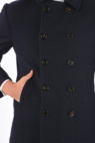 virgin wool double breasted coat