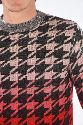 houndstooth crew-neck sweater