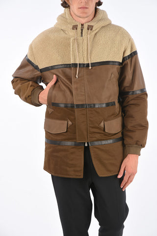 leather jacket with hood