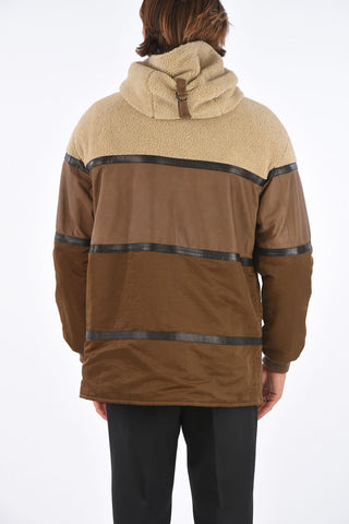 leather jacket with hood