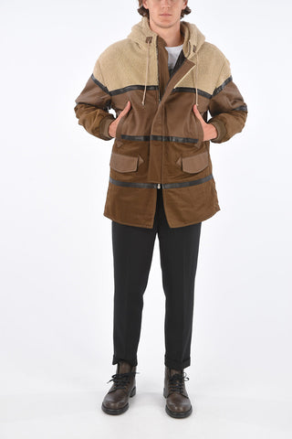 leather jacket with hood
