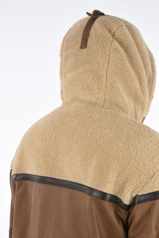 leather jacket with hood