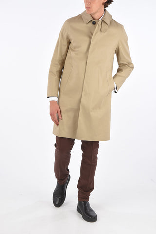 hidden closure balmacaan coat