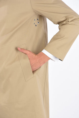 hidden closure balmacaan coat