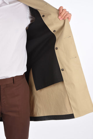 hidden closure balmacaan coat