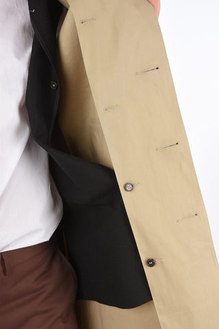 hidden closure balmacaan coat