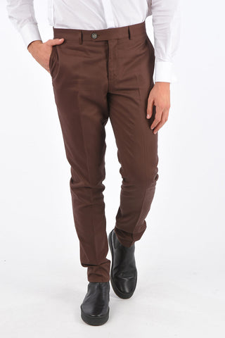 Mid-rise waist belt loops trousers
