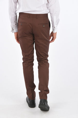 Mid-rise waist belt loops trousers