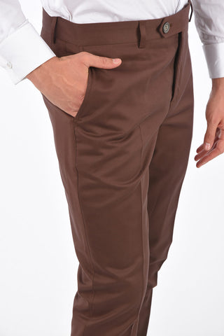 Mid-rise waist belt loops trousers