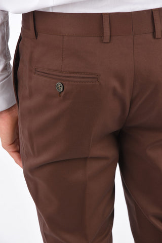 Mid-rise waist belt loops trousers