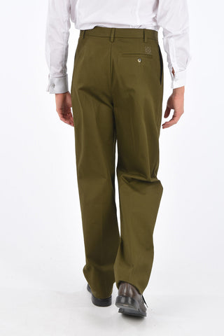 pantalone a doppia pince in cotone