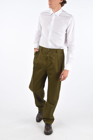 pantalone a doppia pince in cotone