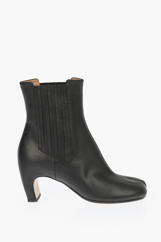 MM22 Leather Boots with Curved Heel