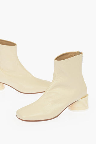 MM6 Stivaletto in Pelle con Tacco a Lattina