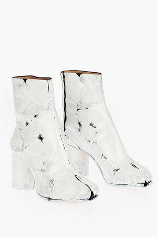 MM22 Patent Leather Tabi Boots 8cm