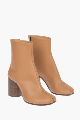 MM22 Leather Tabi Booties 8 cm