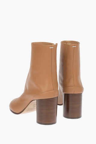 MM22 Leather Tabi Booties 8 cm