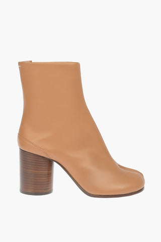 MM22 Leather Tabi Booties 8 cm