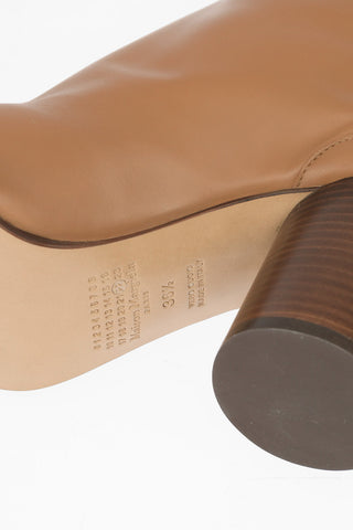 MM22 Leather Tabi Booties 8 cm