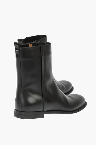 MM22 Zipped Leather Boots