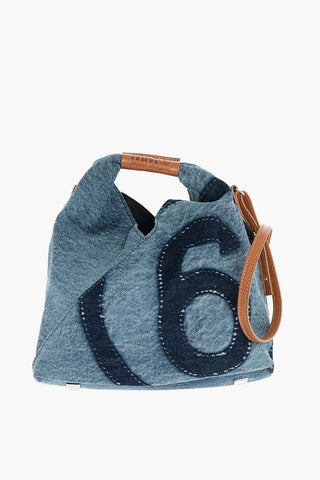 MM6 borsa in denim con dettagli in pelle