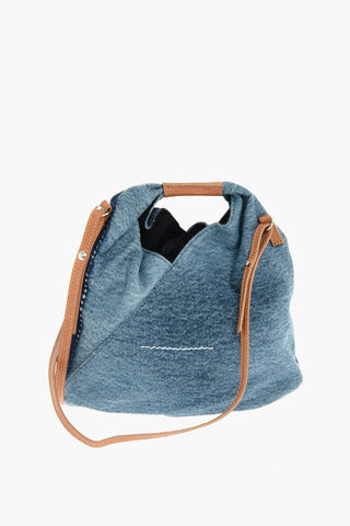 MM6 borsa in denim con dettagli in pelle