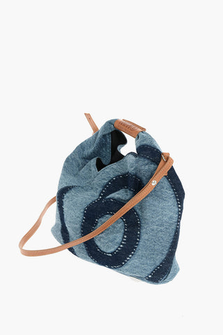 MM6 borsa in denim con dettagli in pelle
