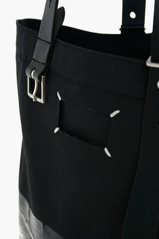 MM11 Borsa Shopping in tessuto con doppio manico