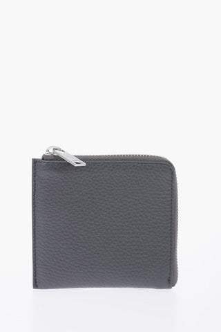 MM11 textured leather wallet with zip closure