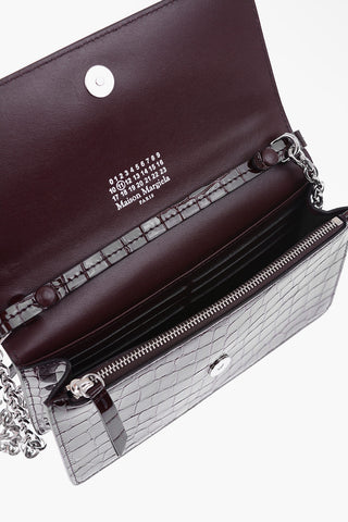 MM11 crocodile print leather wallet