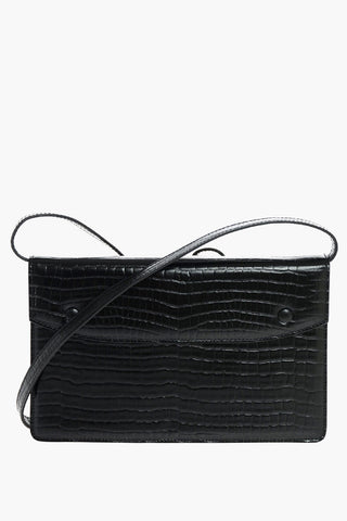 MM11 crocodile print leather shoulder bag