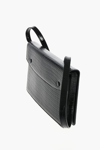MM11 crocodile print leather shoulder bag