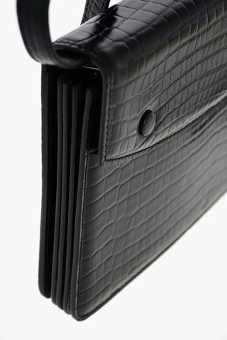MM11 crocodile print leather shoulder bag