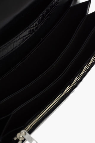 MM11 crocodile print leather shoulder bag