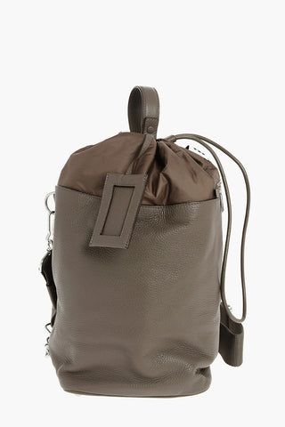 MM11 leather and fabric one shoulder backpack