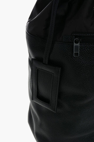 MM11 leather and fabric one shoulder backpack