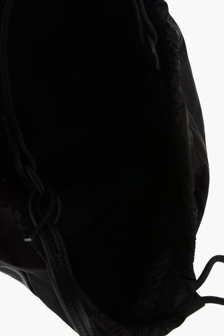 MM11 leather and fabric one shoulder backpack