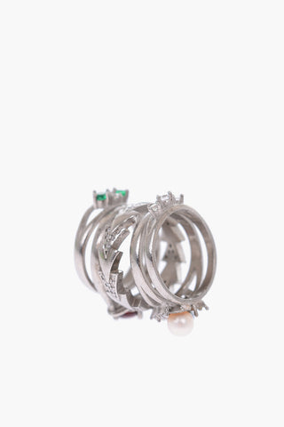 MM11 Anello in Argento con gioielli