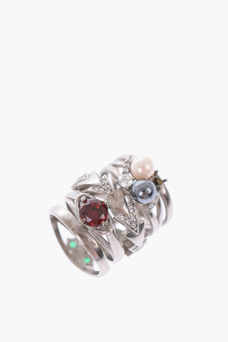 MM11 Anello in Argento con gioielli