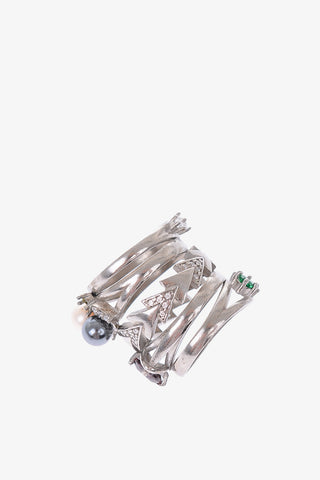 MM11 Anello in Argento con gioielli