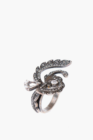 MM11 silver ring with crystals