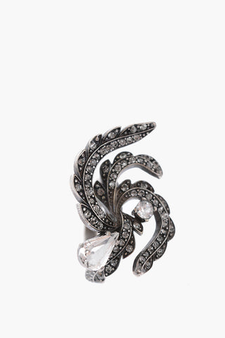 MM11 silver ring with crystals