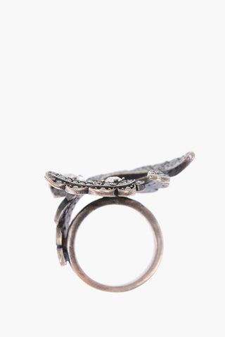 MM11 silver ring with crystals