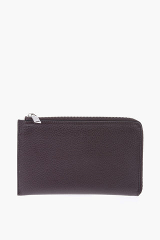 MM11 Textured Leather wallet with zip closure